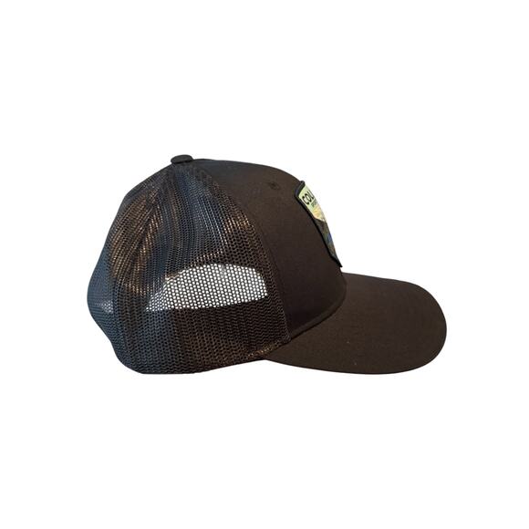 Columbia Sportswear Men’s Trucker Hat Mesh Snapback Cap Black Outdoor Patch Logo - Picture 2 of 6